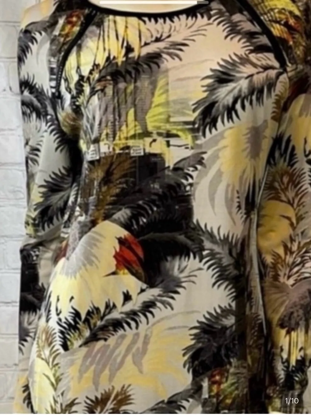 ❤️ TOP SHOP Tropical Print Long Sleeve DRESS - Picture 6 of 9